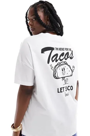 Noisy May Oversized T-shirt with taco back print in