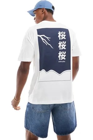 Only & Sons Relaxed fit t-shirt with Japanese print in off