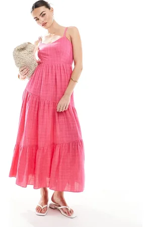 Closet Trapeze maxi dress in tonal gingham