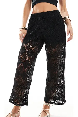 JDY Crochet wide leg pants with short insert in