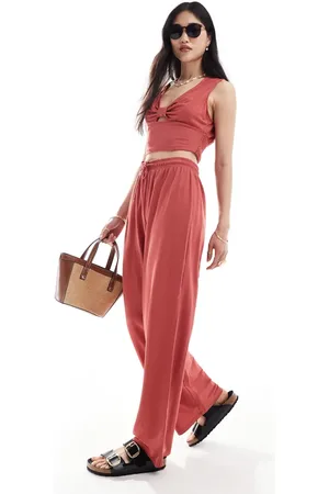 ONLY Wide leg pants in rust - part of a set