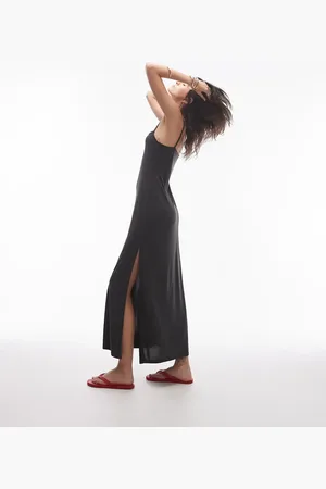 Topshop Premium super soft square neck cami midi dress in