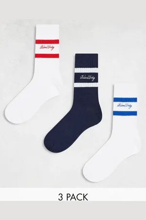 Reclaimed Unisex sporty socks 3 pack in stripe