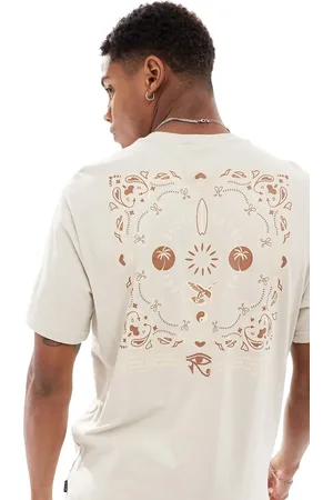 Only & Sons Regular fit T-shirt with surf back print in beige