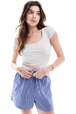 Cotton On Cotton On square neck short sleeve top in heather