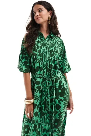 Y.A.S Floral belted t-shirt midi dress in print