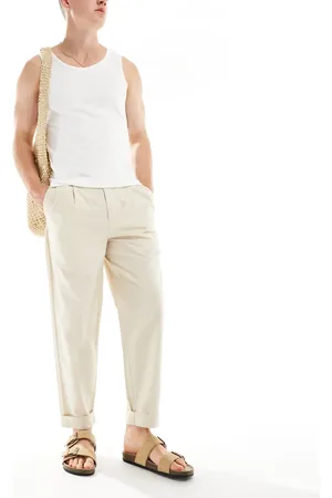 SELECTED Relaxed fit crop pants in cream