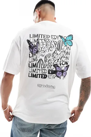JACK & JONES Oversized butterfly back print t-shirt in