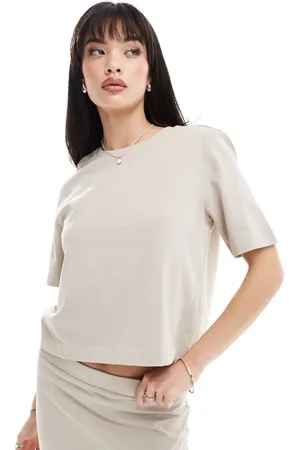 ONLY Boxy jersey top in stone - part of a set