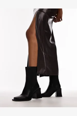 Topshop Nisha block heeled chelsea boots in