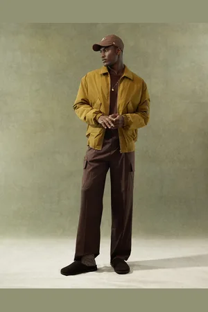 ASOS Oversized bomber jacket with MA1 pocket in mustard