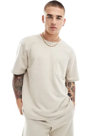 Only & Sons Relaxed fit textured t-shirt in beige - part of a set