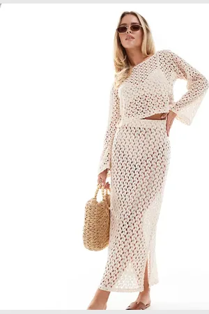ONLY Crochet maxi skirt in cream - part of a set