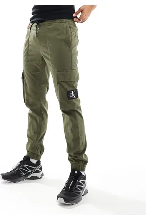 Calvin Klein Skinny washed cargo pants in olive