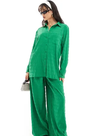 Esmée Textured long sleeve beach shirt in - part of a set