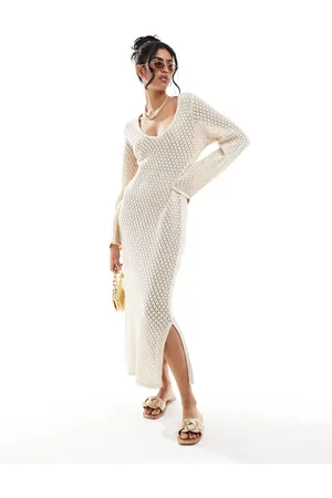 Object Knit scoop neck maxi dress in cream