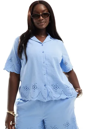 Pieces® Pieces Curve eyelet shorts in hydrangea - part of a set