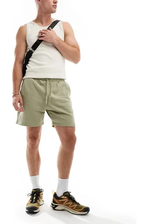 Only & Sons Pull on jersey shorts in sage