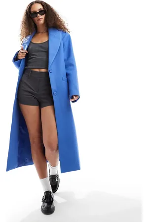 Lioness Formal dropped shoulder maxi coat in cobalt