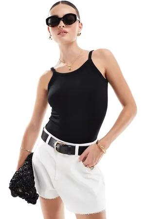 VERO MODA Aware fine rib knit jersey bodysuit with scoop back in