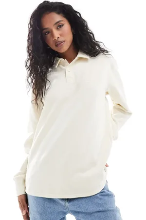 The North Face Heritage long sleeve rugby T-shirt in off
