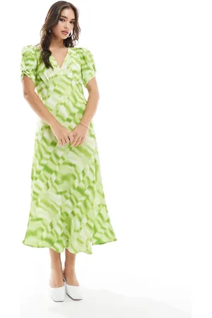 Y.A.S V-neck midi dress in tie dye