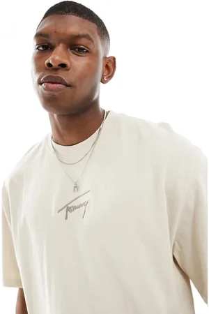 Tommy Hilfiger Oversized signature T-shirt in off-white