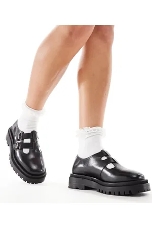 WALK LONDON Dana double Mary Janes in leather
