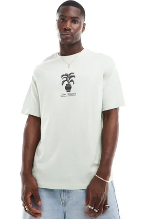 SELECTED Oversized t-shirt with central plant print in pastel