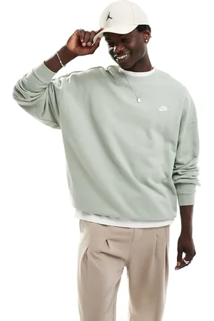 Nike Club french terry oversized sweatshirt in olive