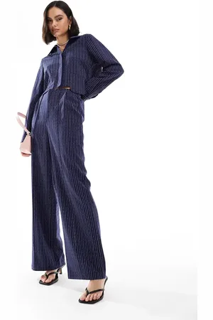 Extro & Vert High rise wide leg tailored pants in pinstripe - part of a set