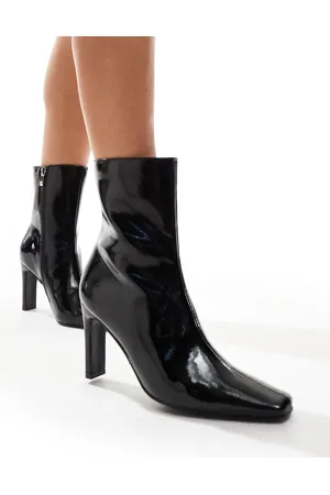 Public Desire Polaris square toe heeled ankle boots in