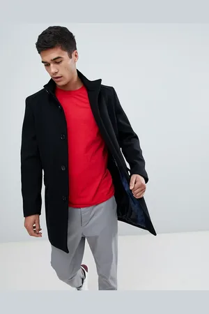 SELECTED Funnel Neck Wool Mix Overcoat
