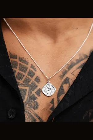 ASOS Sterling necklace with St Christopher pendant in