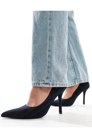 Public Desire Evita pointed heeled shoes in pinstripe