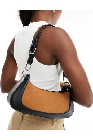 Glamorous Paneled shoulder bag in brown and