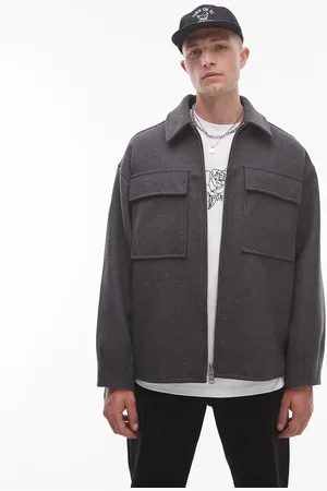 Topman Double faced shacket in heather
