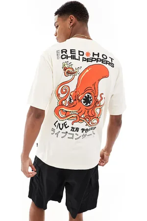 Only & Sons Relaxed fit Red Hot Chili Peppers T-shirt in cream