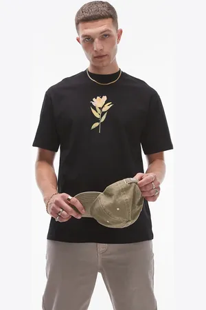Topman Premium oversized fit t-shirt with front and back pressed lily print in