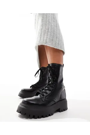 ASOS Ava lace up flat boots in