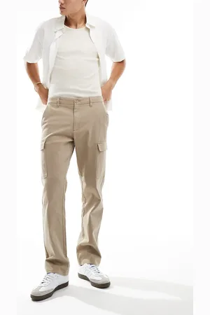 Only & Sons Straight fit cargo pants in beige