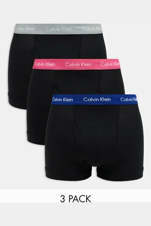 Calvin Klein Cotton stretch wicking boxer briefs 3 pack in with colored waistband