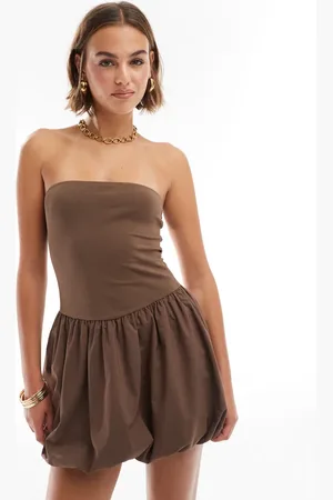 ASOS Bandeau puffball mini dress in