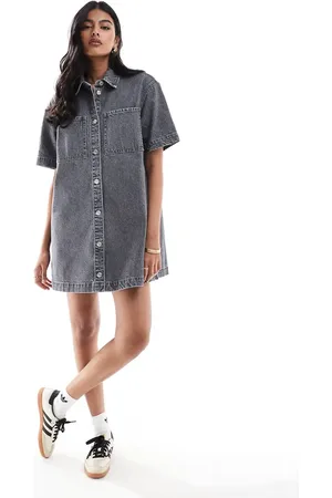 ASOS Short sleeve denim shirt dress in