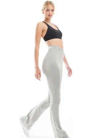 ASOS Tall ruched front high waist slim kick flare leggings in heather