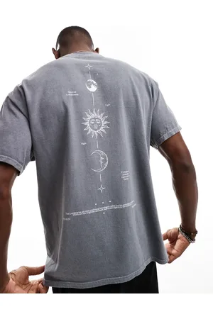 ASOS Oversized T-shirt with celestial spine print in washed