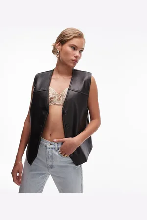 Topshop Faux leather vest in