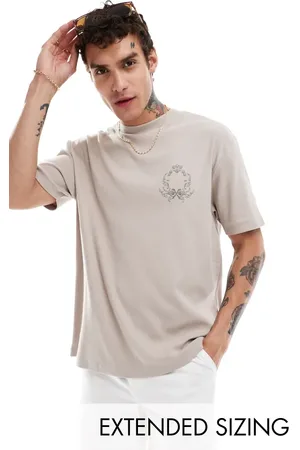 ASOS Oversized t-shirt in beige texture with chest print