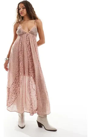 Free People Floral bloom v-neck boho mini dress in bright