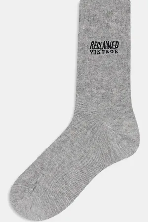 Reclaimed Unisex branded sock in heather